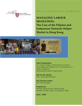 The Case of the Filipino and Indonesian Domestic Helper Market