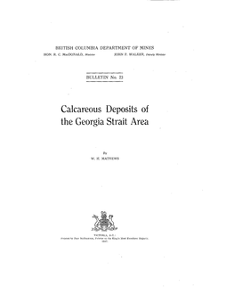 Calcareous Deposits of the Georgia Strait Area