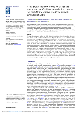 A Full Stokes Ice-Flow Model to Assist the Interpretation of Millennial-Scale