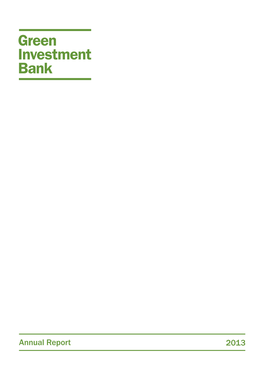 Green Investment Bank Annual Report 2013