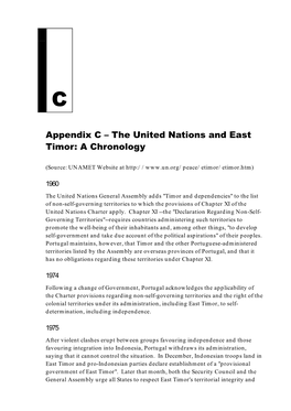 Appendix C: the United Nations and East Timor: a Chronology