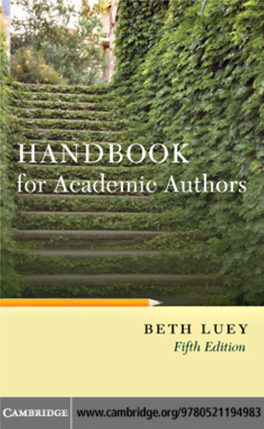 Handbook for Academic Authors, Fifth Edition