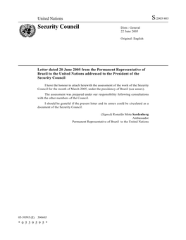 Security Council Distr.: General 22 June 2005