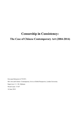 Censorship in Consistency: the Case of Chinese Contemporary Art (2004-2014)