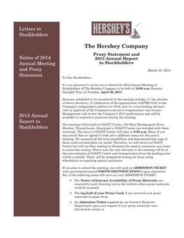 2014 Proxy Statement and 2013 Annual Report