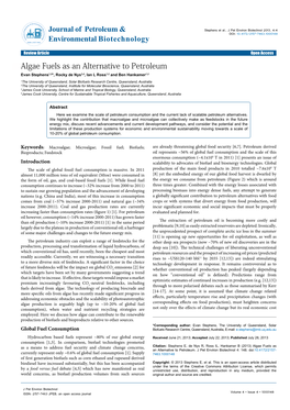 Algae Fuels As an Alternative to Petroleum