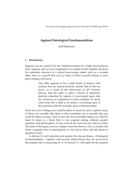 Against Ontological Fundamentalism