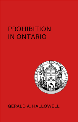 Prohibition in Ontario, 1919-1923