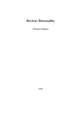 Review: Bisexuality