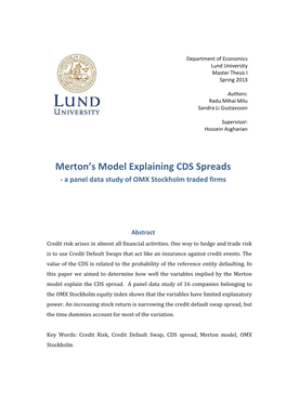 Merton's Model Explaining CDS Spreads