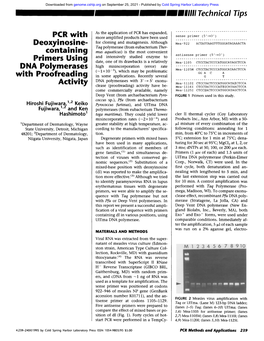 PCR with Deoxyinosine-Containing Primers Using DNA Polymerases with Proofreading Activity