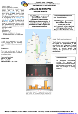 MISAMIS OCCIDENTAL Mineral Profile