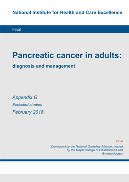 Pancreatic Cancer in Adults: Diagnosis and Management