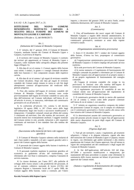 LR 2 Agosto 2017, N. 21. ISTITUZIONE DEL NUOVO COMUNE