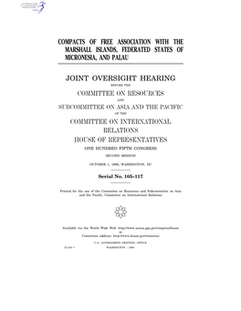 Compacts of Free Association with the Marshall Islands, Federated States of Micronesia, and Palau