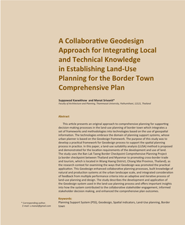 A Collaborative Geodesign Approach for Integrating Local and Technical Knowledge in Establishing Land-Use Planning for the Border Town Comprehensive Plan