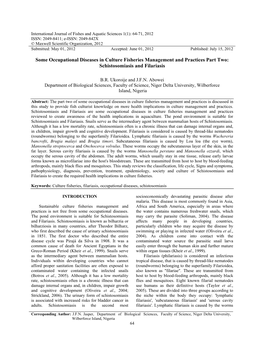 Schistosomiasis and Filariasis