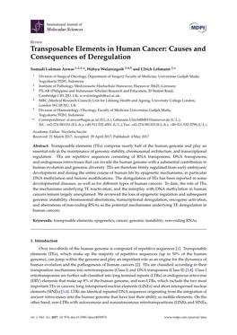 Transposable Elements in Human Cancer: Causes and Consequences of Deregulation