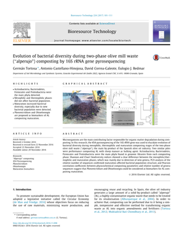 Evolution of Bacterial Diversity During Two-Phase Olive Mill Waste (Â