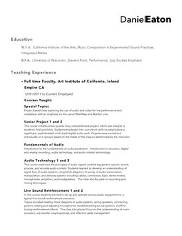 Education Teaching Experience