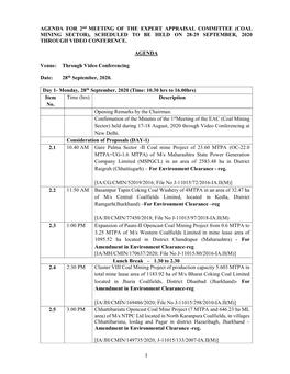 AGENDA for 2 Nd MEETING of the EXPERT APPRAISAL