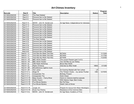 Art Chimes Inventory