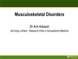 Musculoskeletal Disorders