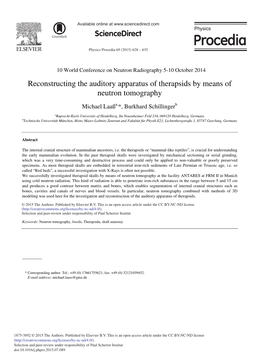 Reconstructing the Auditory Apparatus of Therapsids by Means of Neutron Tomography