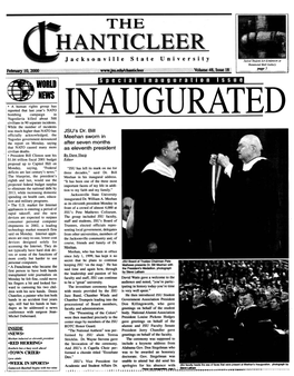 Jacksonville State University Juried Student Art Exhibition at I Hammond Hall Gallery February 10,2000 Volume 48, Issue 18 1 ..P!!