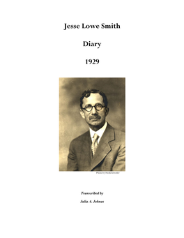 Jesse Lowe Smith Diary 1929