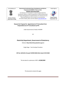 Electricity Department, Government of Puducherry Website