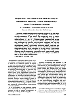 Sequential Salivary Gland Scintigraphy with 99Mtc.Pertechnetate