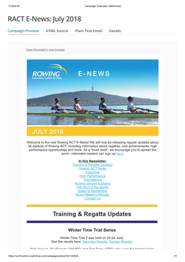 RACT E-News: July 2018