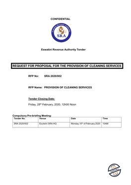 Request for Proposal for the Provision of Cleaning Services