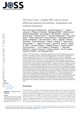 The Pencil Code, a Modular MPI Code for Partial Differential Equations And