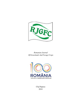Romanian Journal of Grasslands and Forage Crops Cluj Napoca 2018