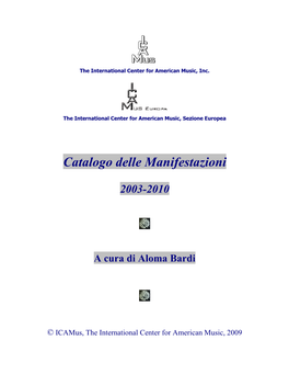 Icamus Catalogo Delle Manifestazioni 2003-2008