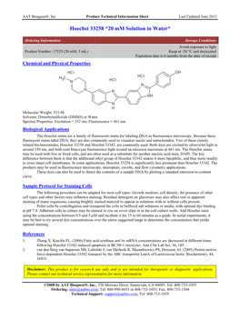 Hoechst 33258 *20 Mm Solution in Water*