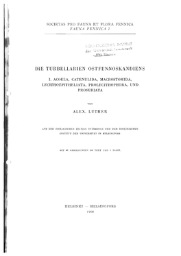 Die Turbellarien Ostfennoskandiens