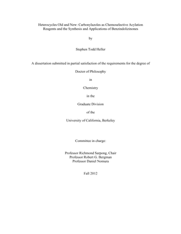 Carbonylazoles As Chemoselective Acylation Reagents and the Synthesis and Applications of Benzindolizinones