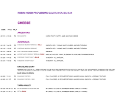 Gourmet Cheese List