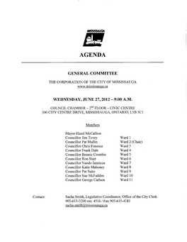 General Committee Agenda