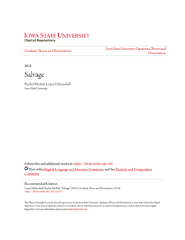 Salvage Rachel Michele Lopez Hohenshell Iowa State University