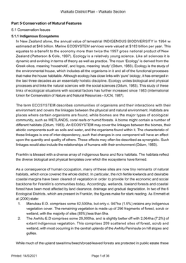 Part 5 Conservation of Natural Features 5.1 Conservation