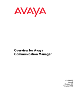 Overview for Avaya Communication Manager