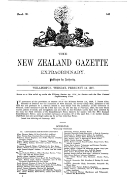 New Zealand Gazette Extraordinary