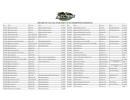 2018 Arctic Cat All Star Circuit of Champions Schedule