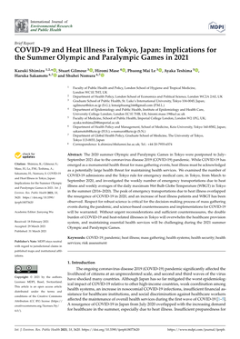 COVID-19 and Heat Illness in Tokyo, Japan: Implications for the Summer Olympic and Paralympic Games in 2021