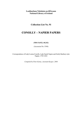 Conolly – Napier Papers