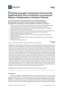 Predicting Geographic Distribution of Forensically Significant Blow Flies